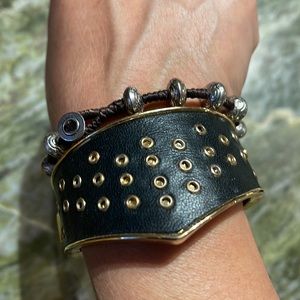 Edgy Black and Gold Bracelet